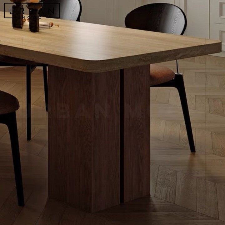 SYUNE Modern Travertine Dining Table