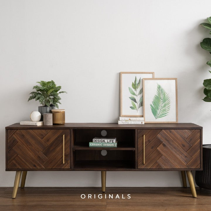TADESSE Mid Century Solid Wood TV Console