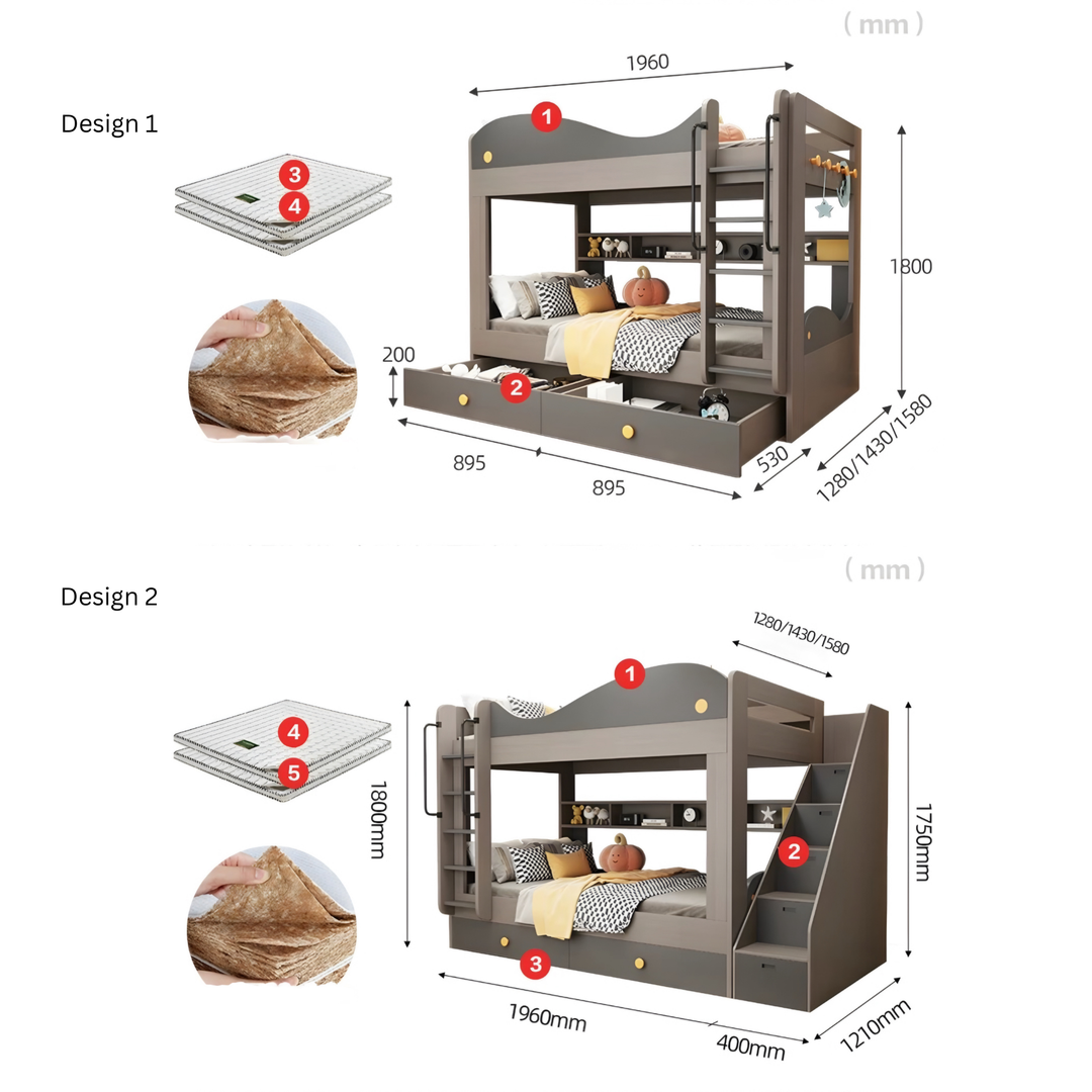 TALVI Modern Double Decker Bedframe - Urban Mood Singapore