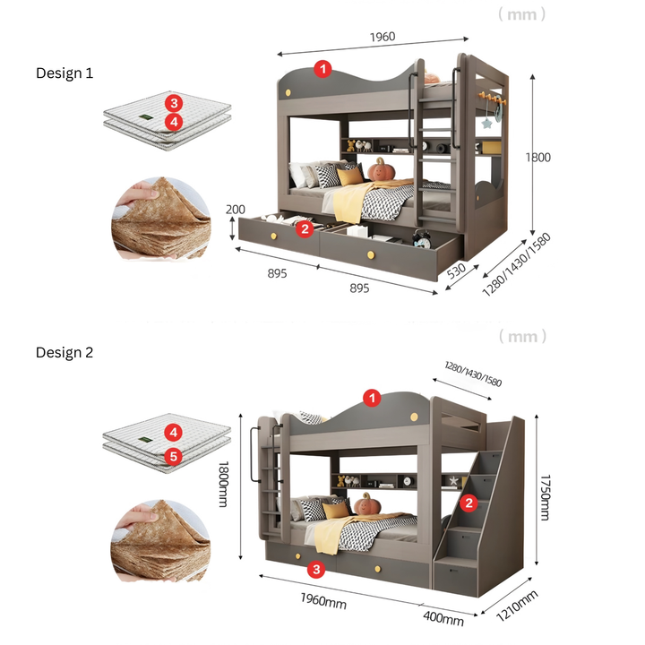 TALVI Modern Double Decker Bedframe - Urban Mood Singapore