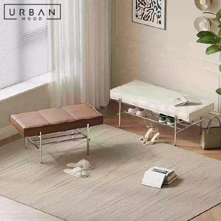 TANGENT Modern Leather Bench