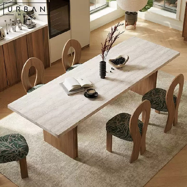 TANKA Modern Travertine Dining Table