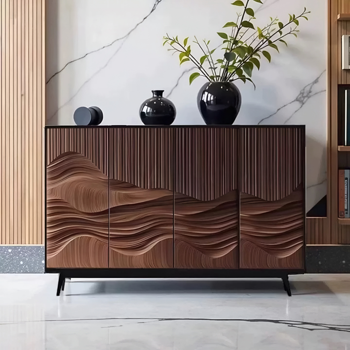 TAVESCO Rustic Walnut Wood Sideboard - Urban Mood Singapore