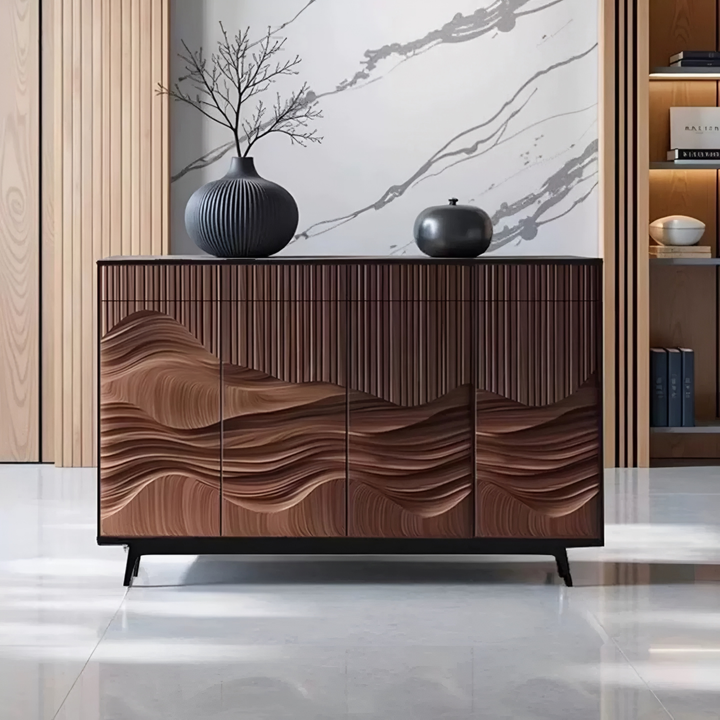 TAVESCO Rustic Walnut Wood Sideboard - Urban Mood Singapore