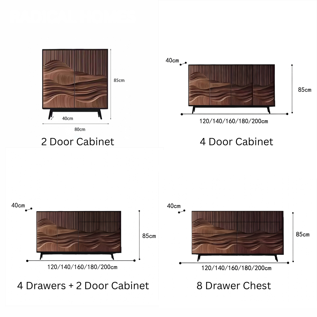 TAVESCO Rustic Walnut Wood Sideboard - Urban Mood Singapore