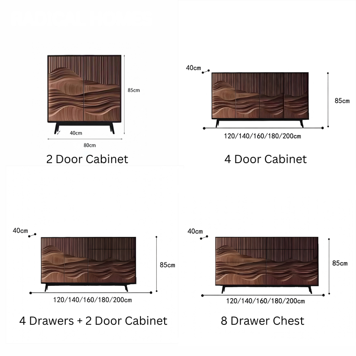 TAVESCO Rustic Walnut Wood Sideboard - Urban Mood Singapore