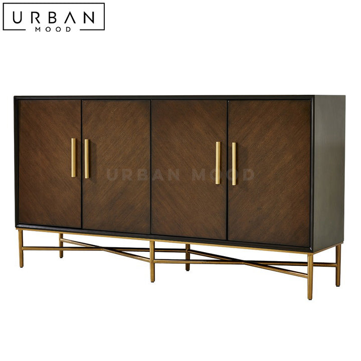 TEFAN Mid-Century Solid Wood Sideboard