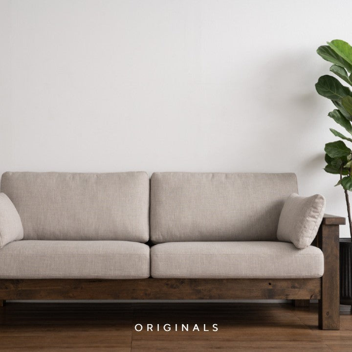 TEFAL Rustic 3 Seater Fabric Sofa