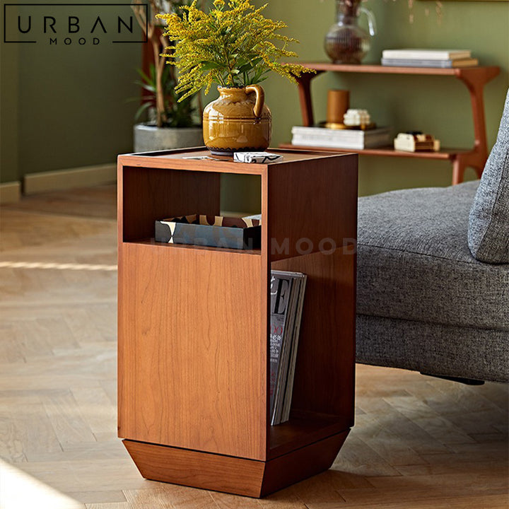 TELA Japandi Solid Wood Side Table