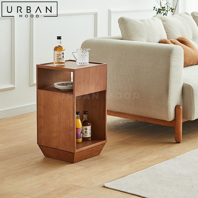 TELA Japandi Solid Wood Side Table