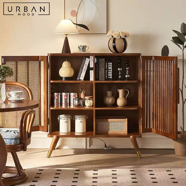 TEREZIE Rustic Rattan Sideboard