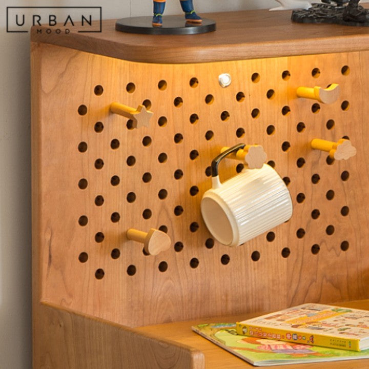TESSO Japandi Solid Wood Bedside Table