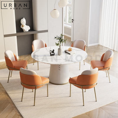THEDORE Modern Round Sintered Stone Dining Table