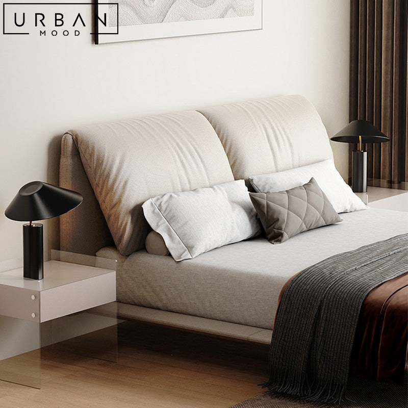 THUNE Modern Floating Leather Bedframe