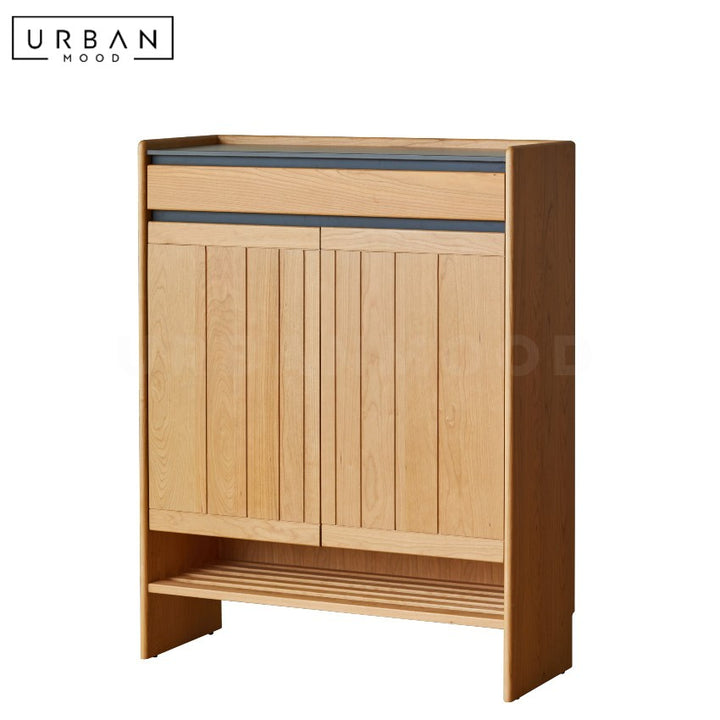 THYMA Japandi Solid Wood Shoe Cabinet