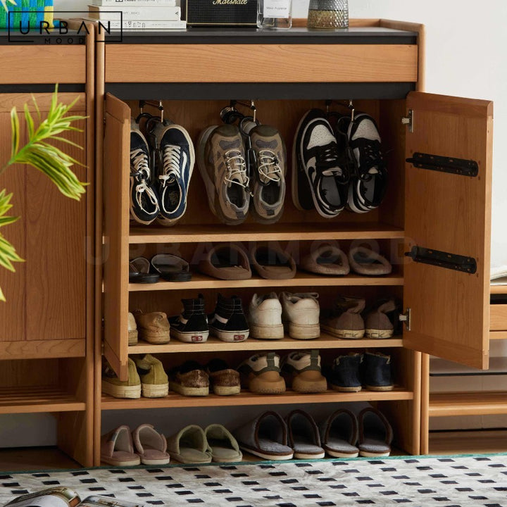 THYMA Japandi Solid Wood Shoe Cabinet