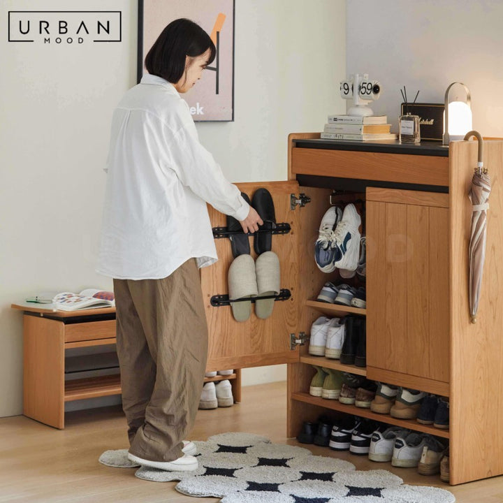 THYMA Japandi Solid Wood Shoe Cabinet