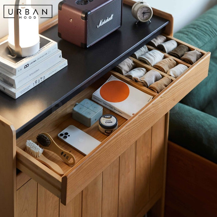 THYMA Japandi Solid Wood Shoe Cabinet