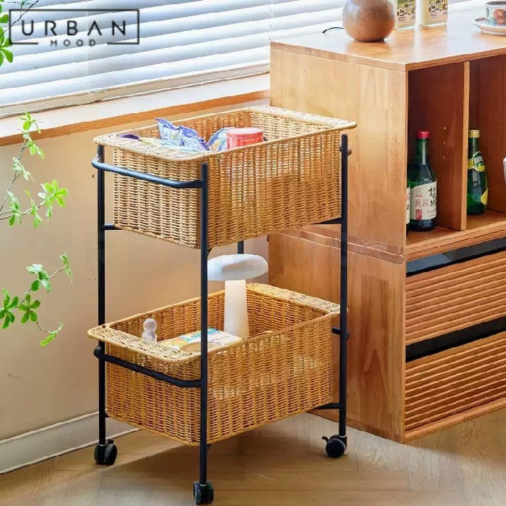 THYS Modern Rattan Trolley