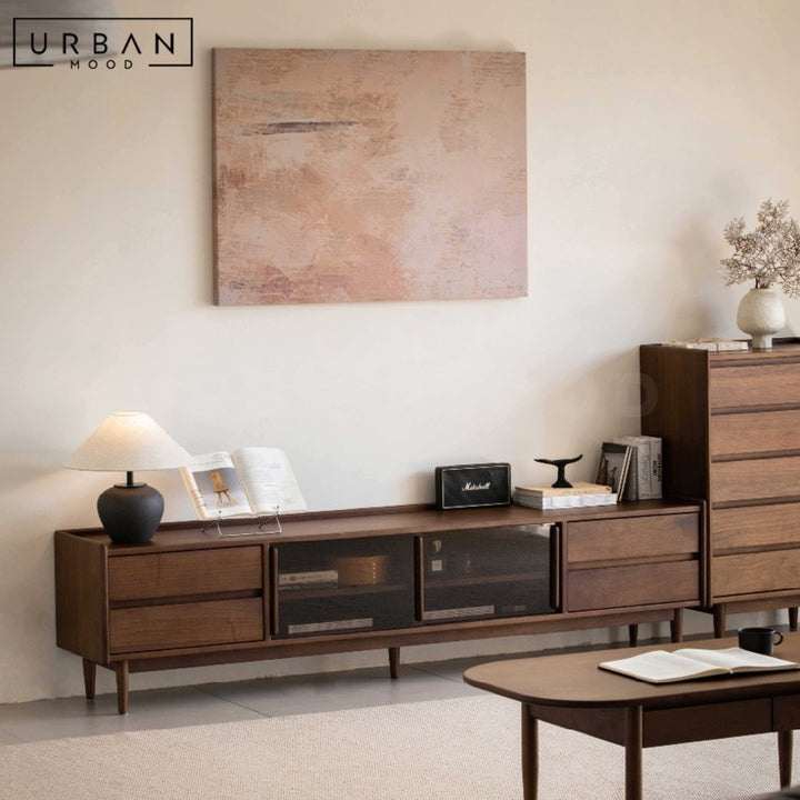 TILLEN Modern Solid Wood TV Console