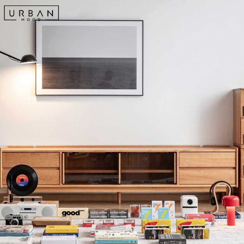 TILLEN Modern Solid Wood TV Console