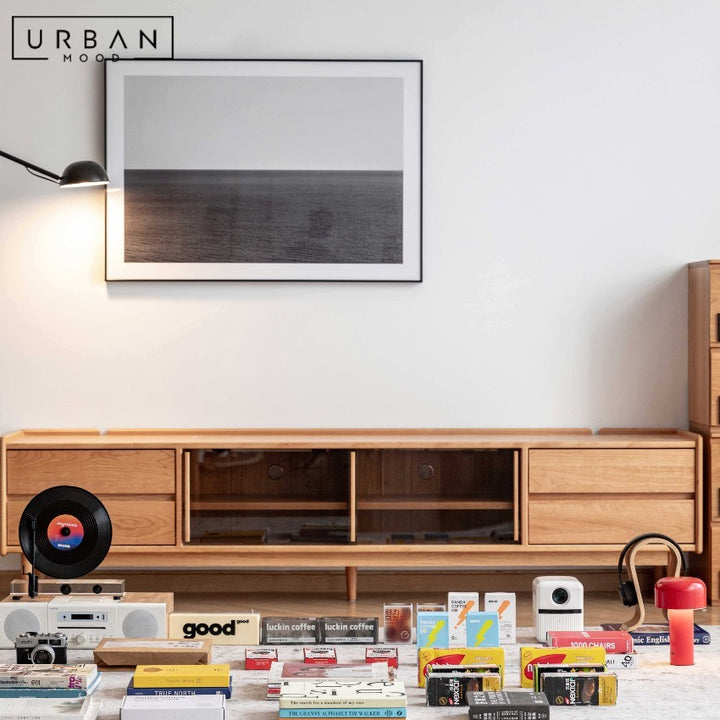 TILLEN Modern Solid Wood TV Console