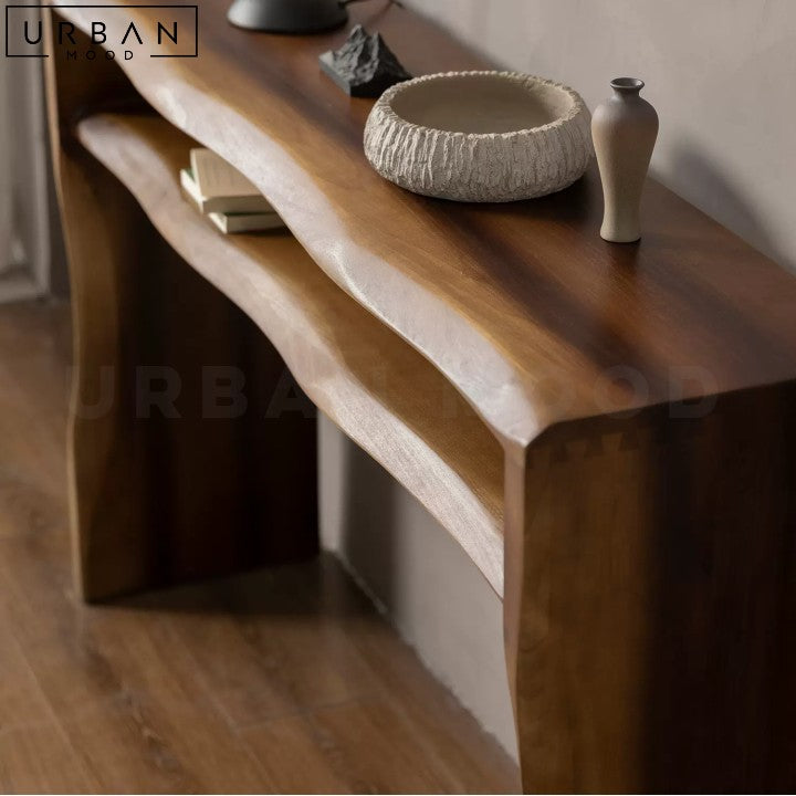 TINEN Rustic Solid Wood Console Table