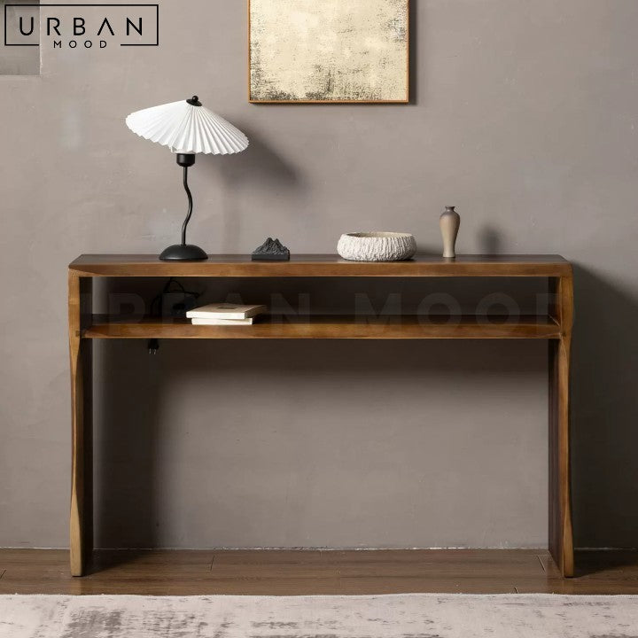 TINEN Rustic Solid Wood Console Table