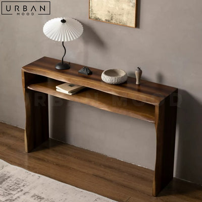 TINEN Rustic Solid Wood Console Table