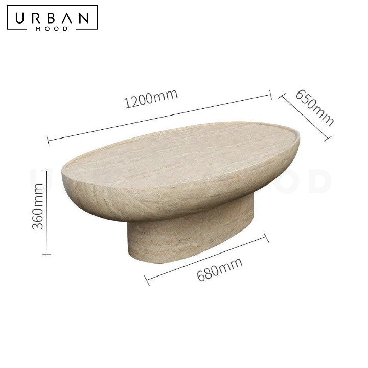 TOLOZA Modern Travertine Coffee Table