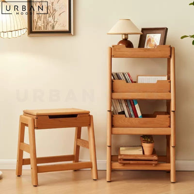 TOMSEN Japandi Solid Wood Display Shelf