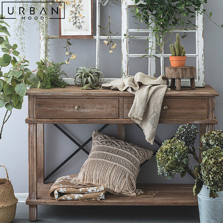 TONY Vintage Solid Wood Console Table