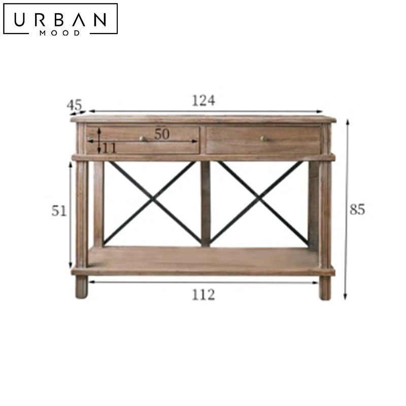 TONY Vintage Solid Wood Console Table