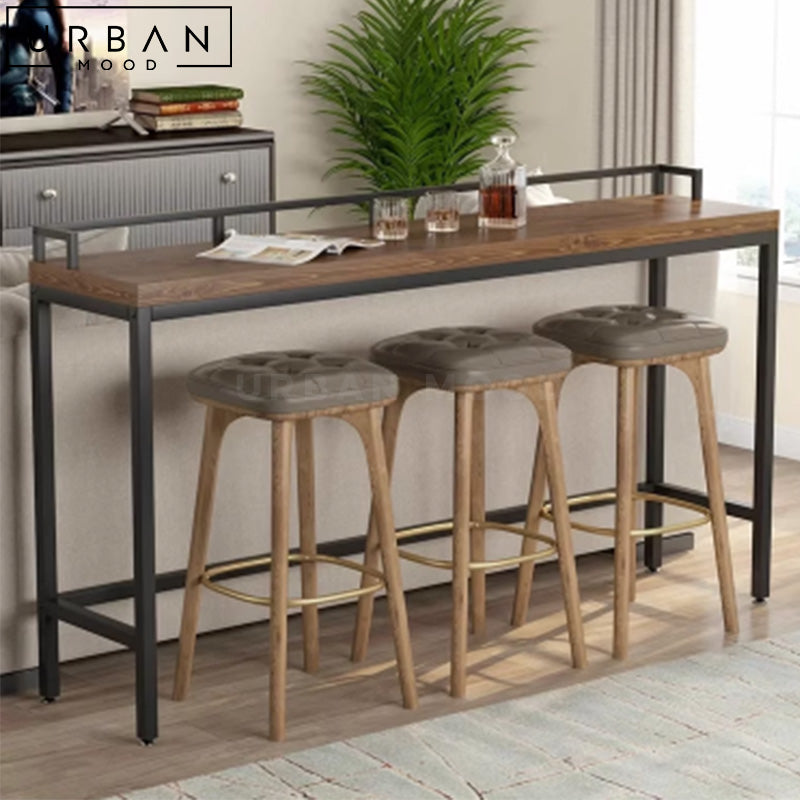 TOTY Industrial Solid Wood Bar Table