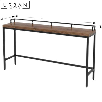 TOTY Industrial Solid Wood Bar Table