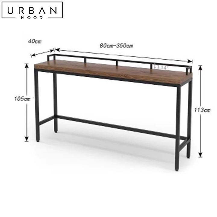 TOTY Industrial Solid Wood Bar Table