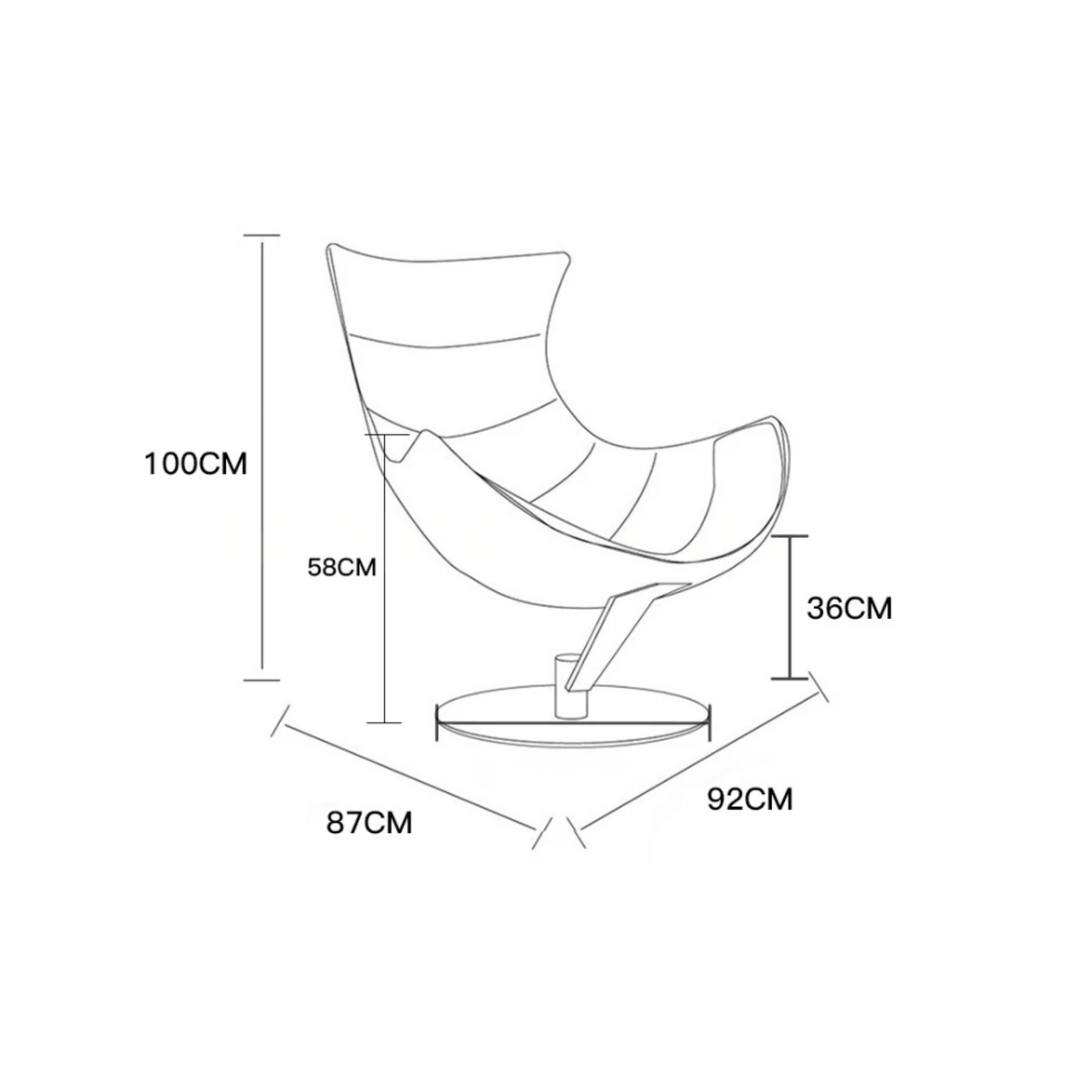 TOURNEY Modern Leather Lounge Chair - Urban Mood Singapore