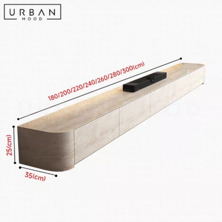 TRAVEN Modern Travertine TV Console