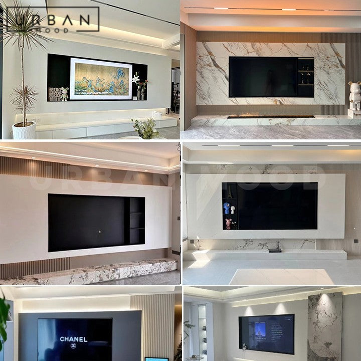 TRAVEN Modern Travertine TV Console