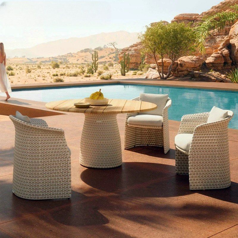 TRENWICK Modern Teak Wood Outdoor Table & Chairs - Urban Mood Singapore