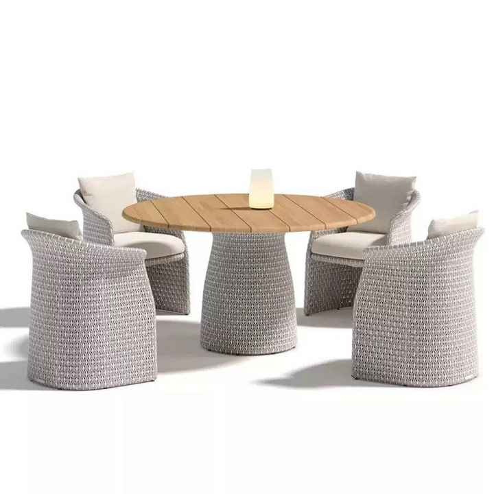 TRENWICK Modern Teak Wood Outdoor Table & Chairs - Urban Mood Singapore