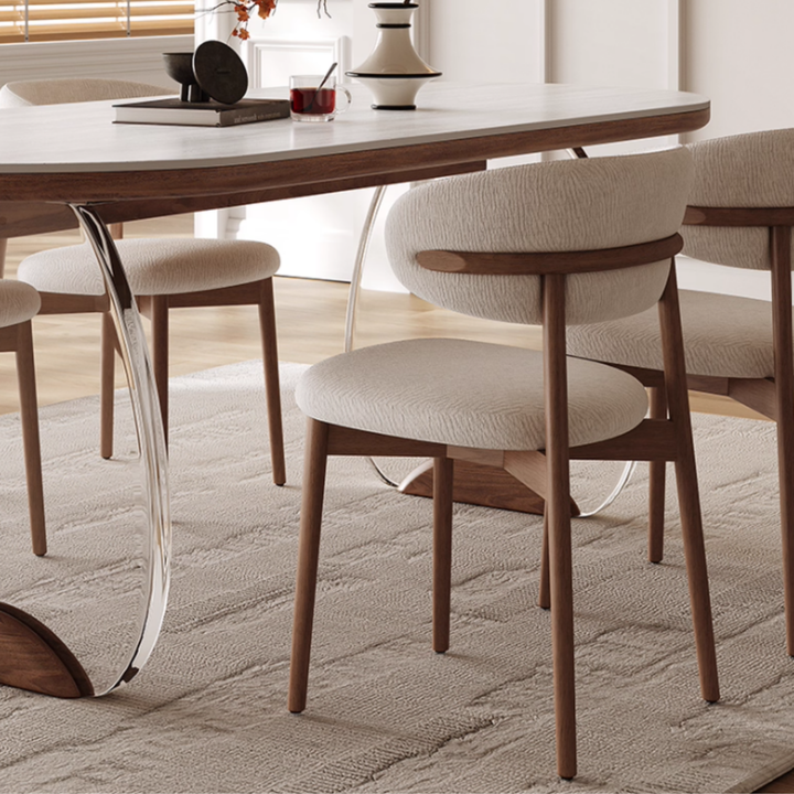 TRUSSE Modern Travertine Sintered Stone Dining Table - Urban Mood Singapore