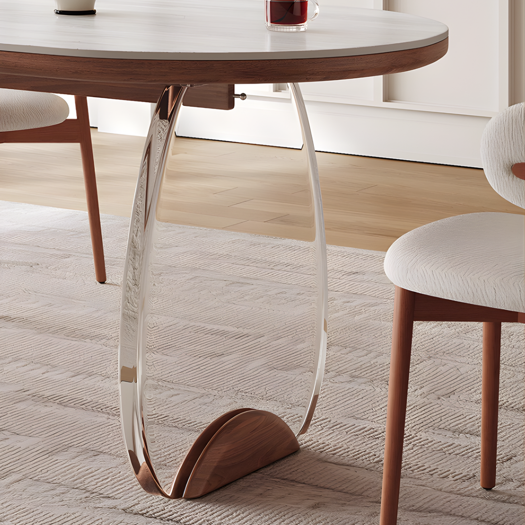 TRUSSE Modern Travertine Sintered Stone Dining Table - Urban Mood Singapore