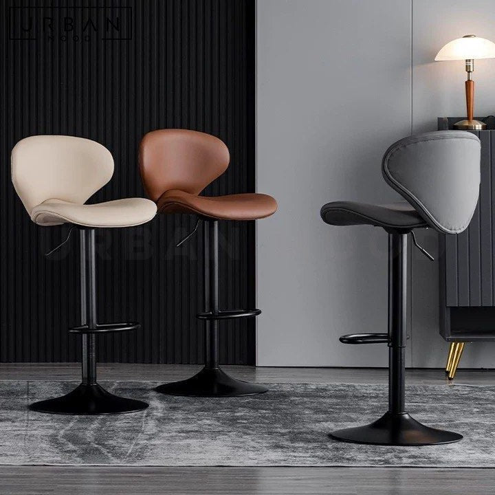 TSOLER Modern Swivel Leather Bar Stool