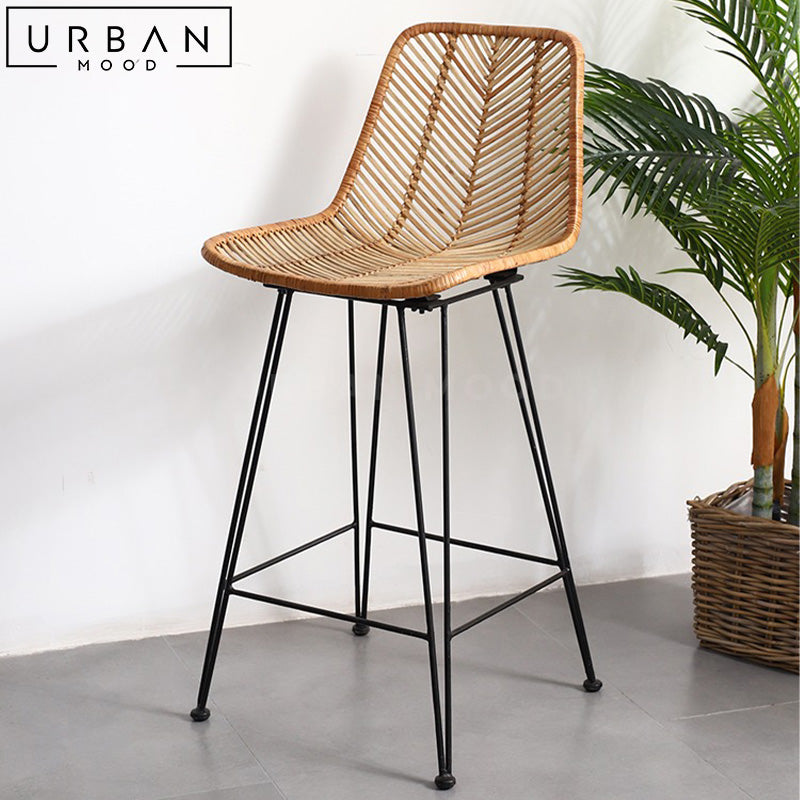 TUFF Rustic Rattan Bar Stool