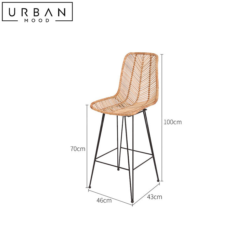 TUFF Rustic Rattan Bar Stool