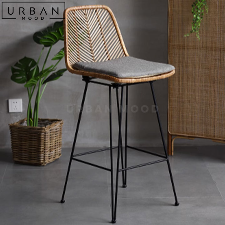 TUFF Rustic Rattan Bar Stool