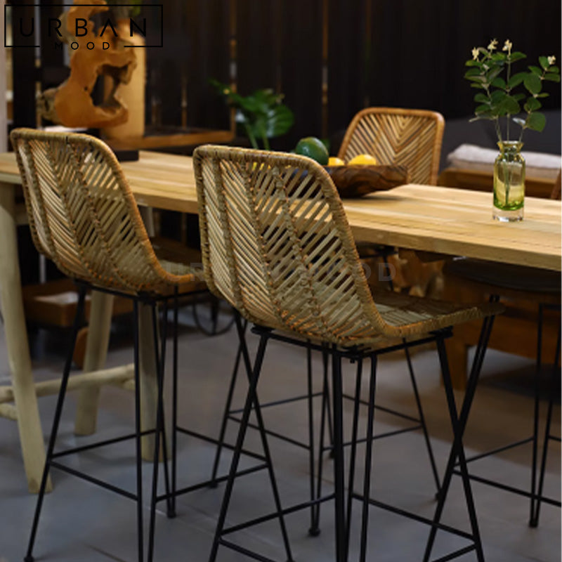 TUFF Rustic Rattan Bar Stool