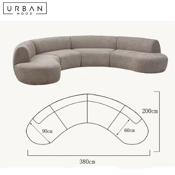 TURK Modern Curved Fabric Sofa