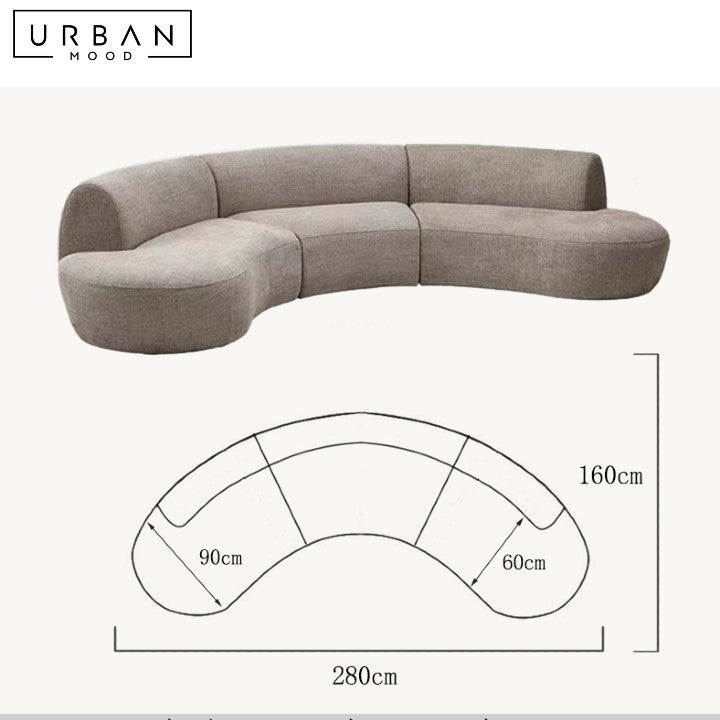 TURK Modern Curved Fabric Sofa